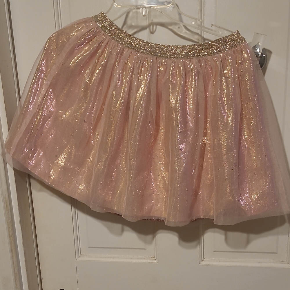 Cat & Jack Pink Skater Skirt with Gold Waistband